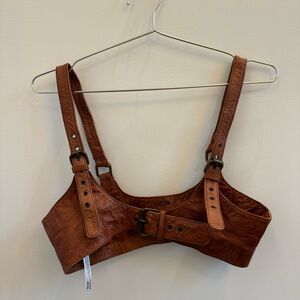 Free People Brown Leather Harness Belt